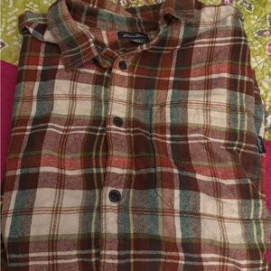 Eddie Bauer Multicolor Plaid Casual Button Down Shirt